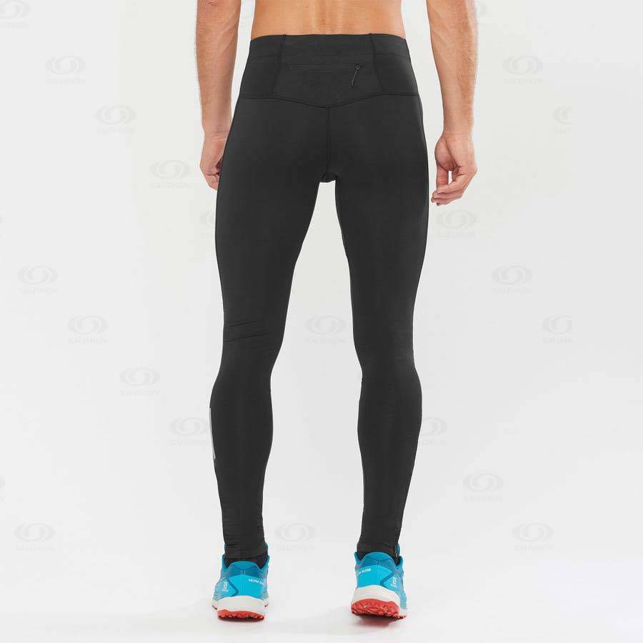 Salomon AGILE LONG Men's Running Tights Black | AU-A1073