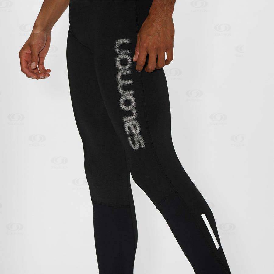 Salomon AGILE LONG Men's Running Tights Black | AU-A1073