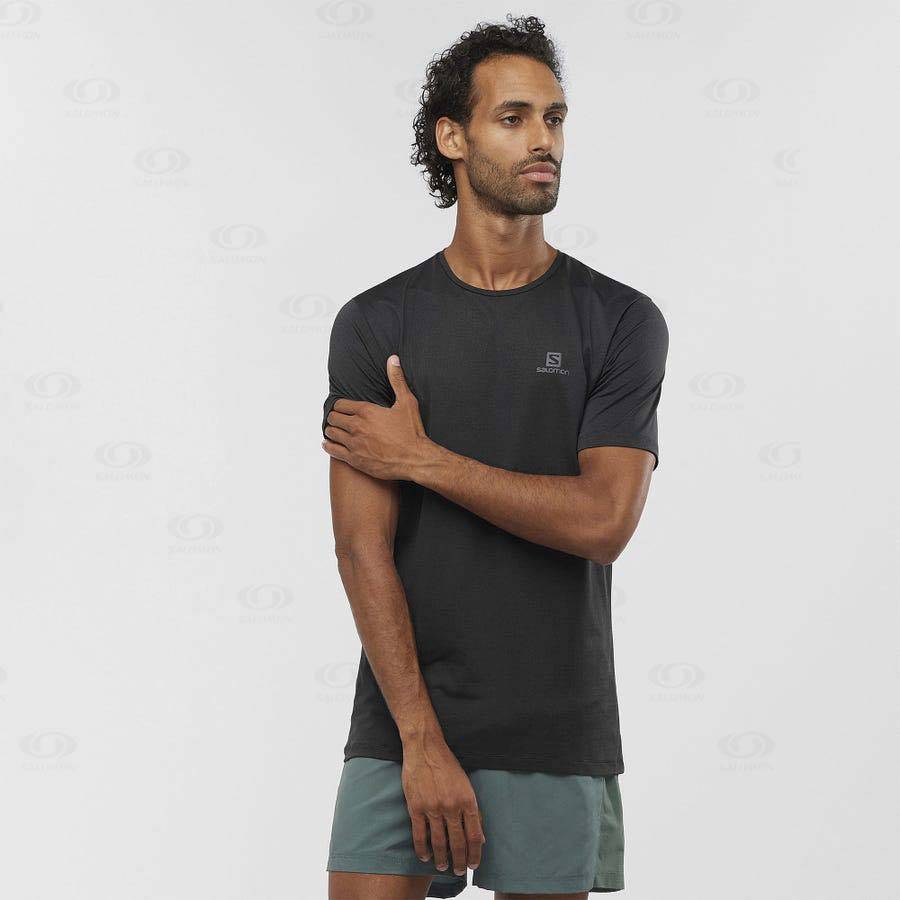 Salomon AGILE TRAINING Men's T Shirts Black | AU-S1807