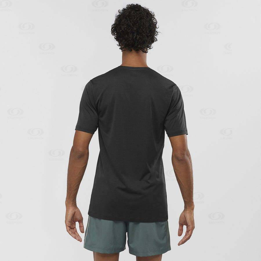 Salomon AGILE TRAINING Men's T Shirts Black | AU-S1807