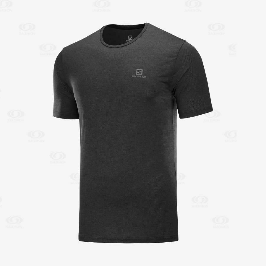 Salomon AGILE TRAINING Men\'s T Shirts Black | AU-S1807