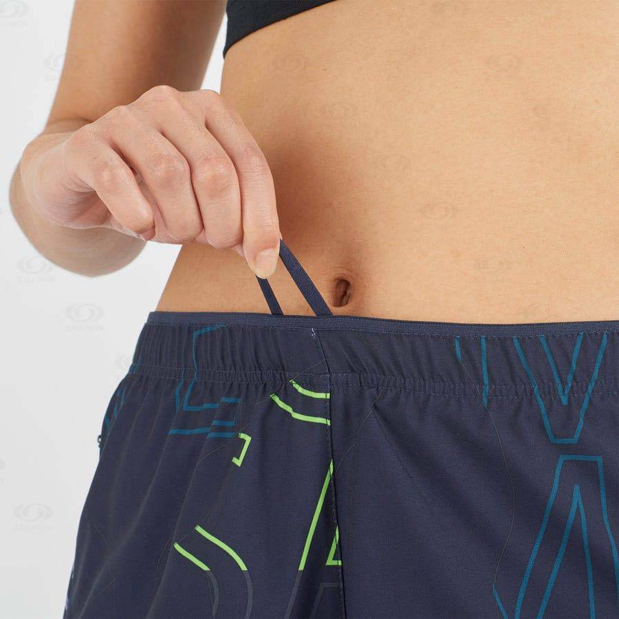 Salomon AGILE Women's Shorts Blue | AU-M1699