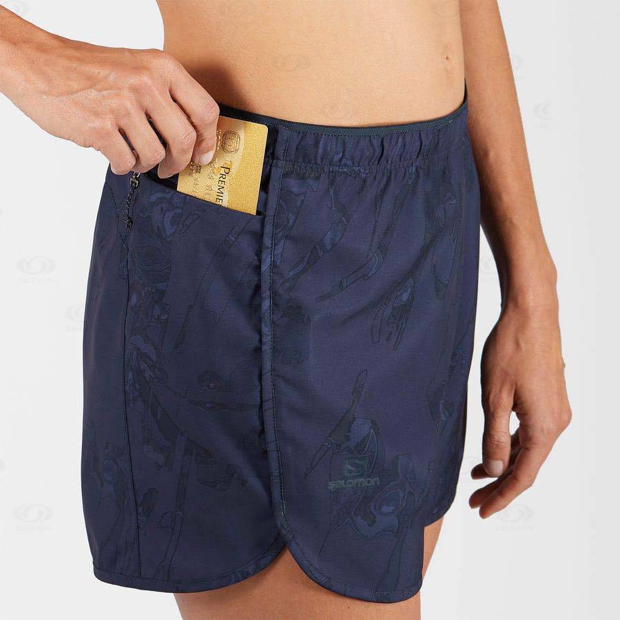 Salomon AGILE Women's Shorts Navy | AU-L1907