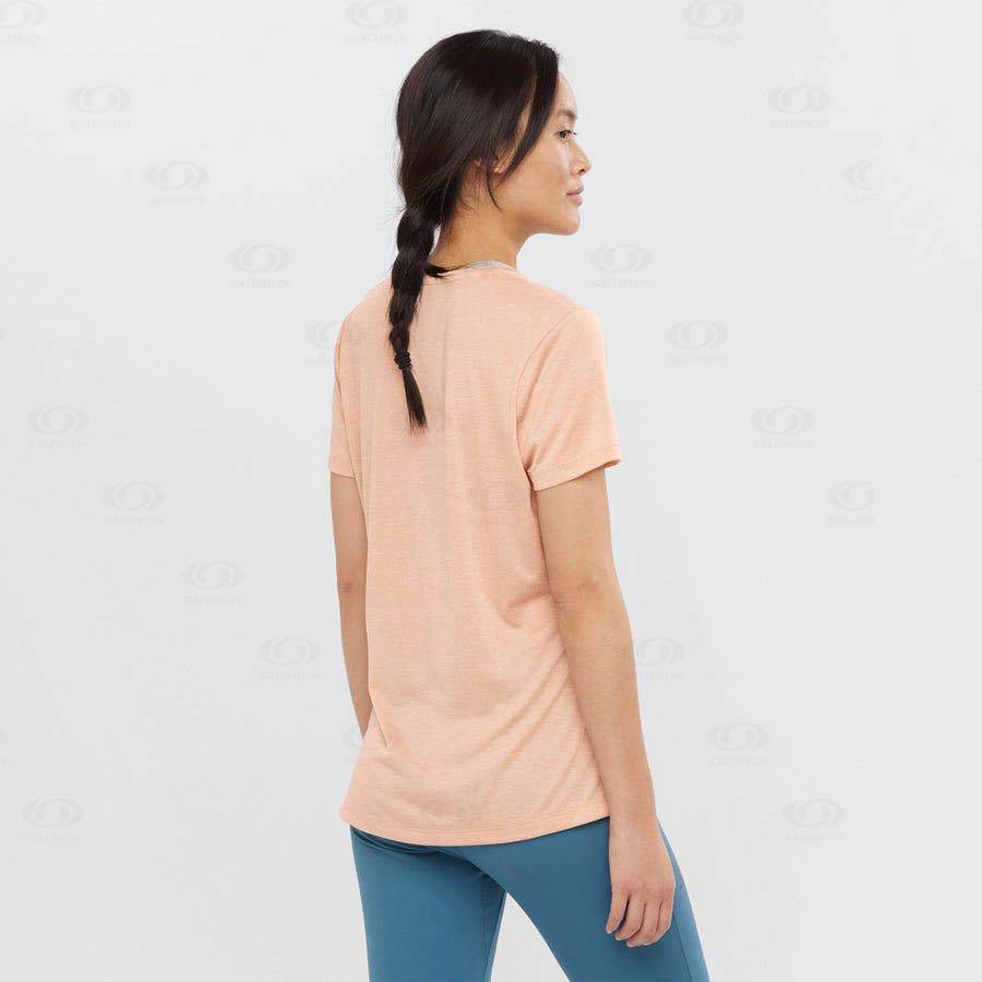 Salomon AGILE Women's T Shirts Beige | AU-S1002