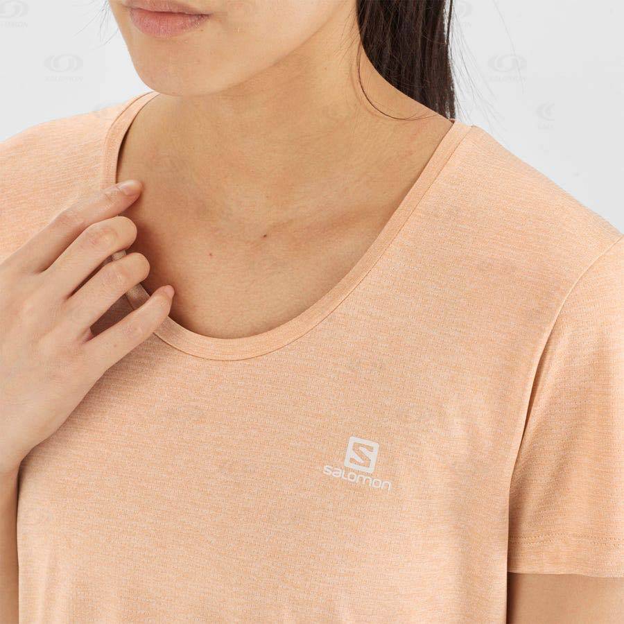 Salomon AGILE Women's T Shirts Beige | AU-S1002