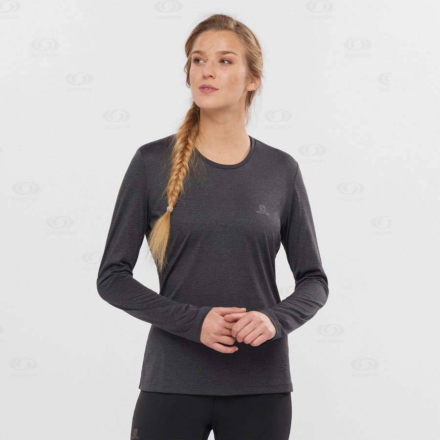 Salomon AGILE Women's T Shirts Black | AU-M1559