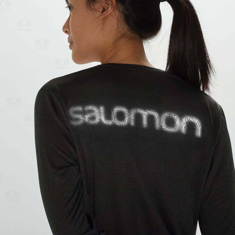 Salomon AGILE Women's T Shirts Black | AU-M1559