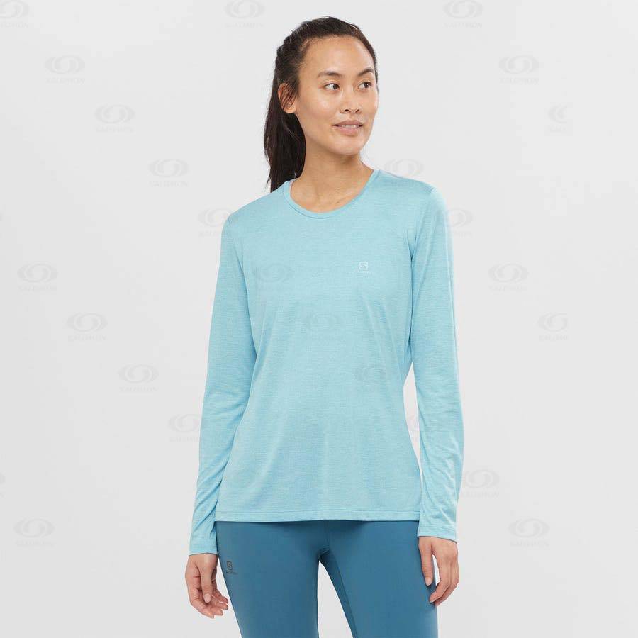 Salomon AGILE Women's T Shirts Blue | AU-S2066