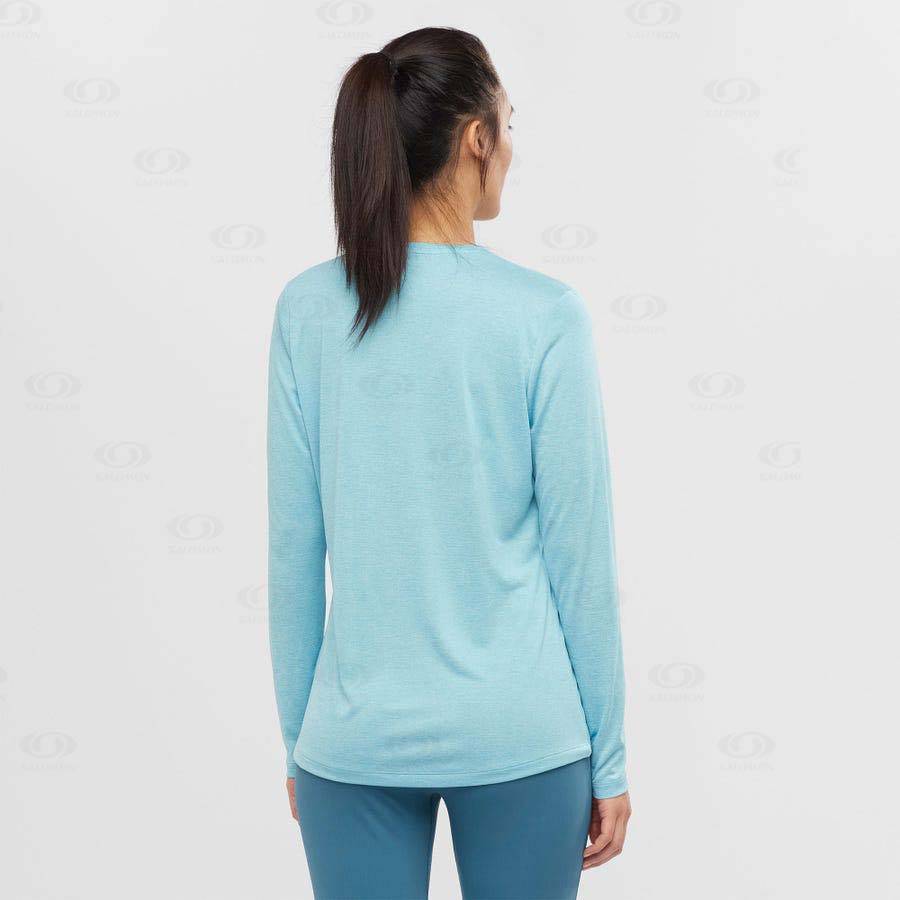 Salomon AGILE Women's T Shirts Blue | AU-S2066