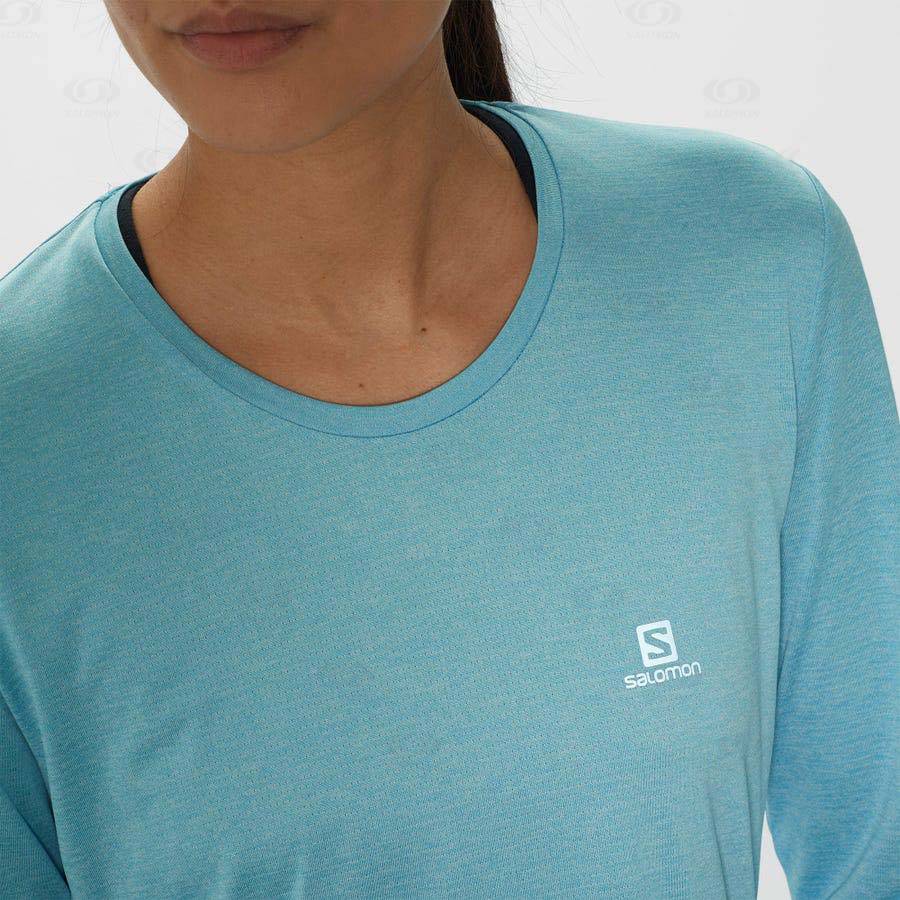 Salomon AGILE Women's T Shirts Blue | AU-S2066