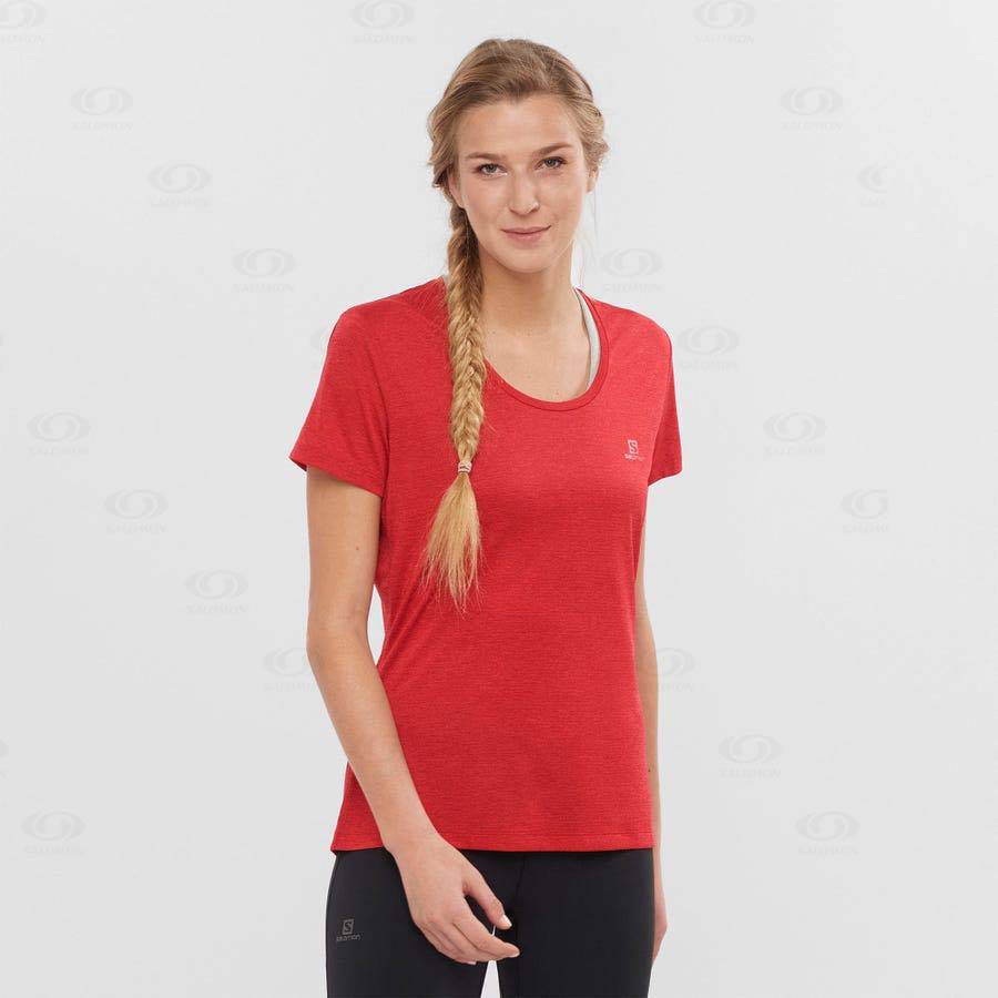 Salomon AGILE Women's T Shirts Red | AU-O1145