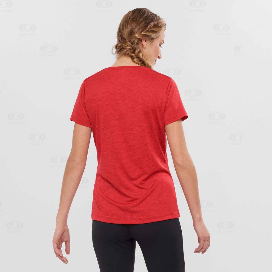 Salomon AGILE Women's T Shirts Red | AU-O1145