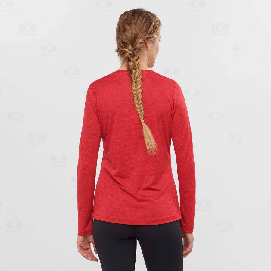 Salomon AGILE Women's T Shirts Red | AU-wL1277