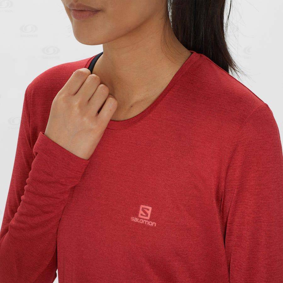 Salomon AGILE Women's T Shirts Red | AU-wL1277