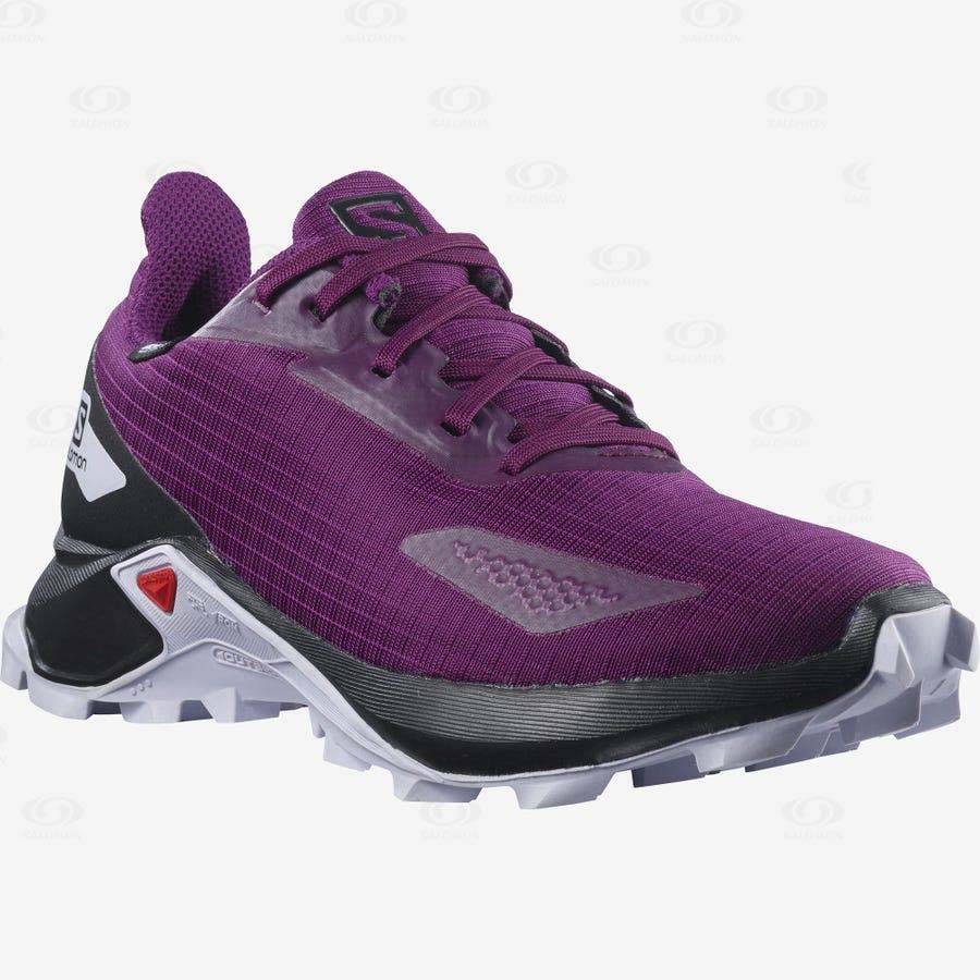 Salomon ALPHACROSS BLAST CLIMASALOMON™ WATERPROOF Kids' Trail Running Shoes Purple | AU-M2462