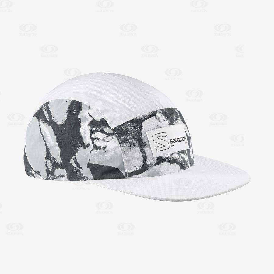 Salomon BONATTI WATERPROOF FIVE PANEL Women\'s Hats White | AU-W3610