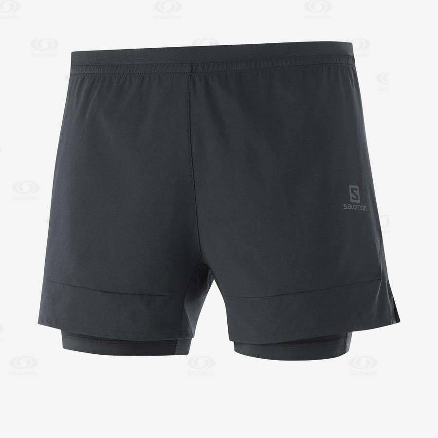 Salomon CROSS 2IN1 Men\'s Shorts Black | AU-L1760