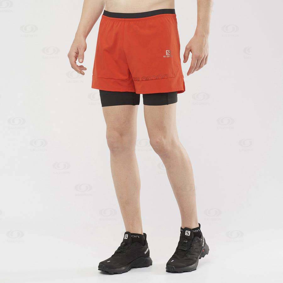 Salomon CROSS 2IN1 Men's Shorts Orange | AU-S1548