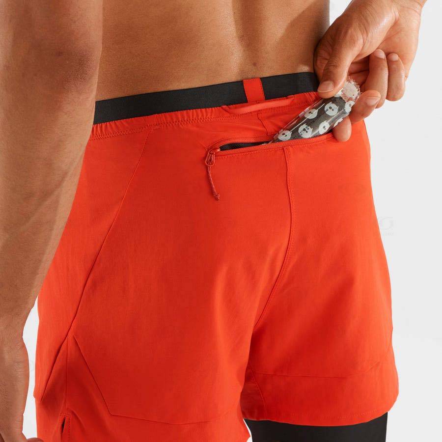 Salomon CROSS 2IN1 Men's Shorts Orange | AU-S1548