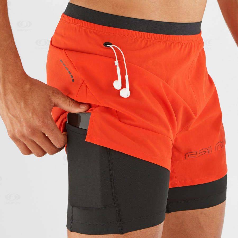 Salomon CROSS 2IN1 Men's Shorts Orange | AU-S1548