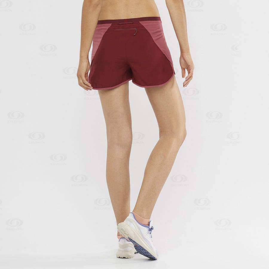 Salomon CROSS 3'' Women's Shorts Red | AU-L2138