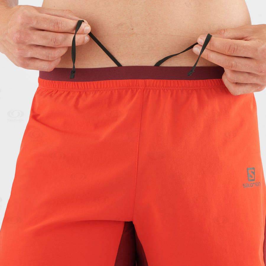 Salomon CROSS 5'' Men's Shorts Orange | AU-S1170