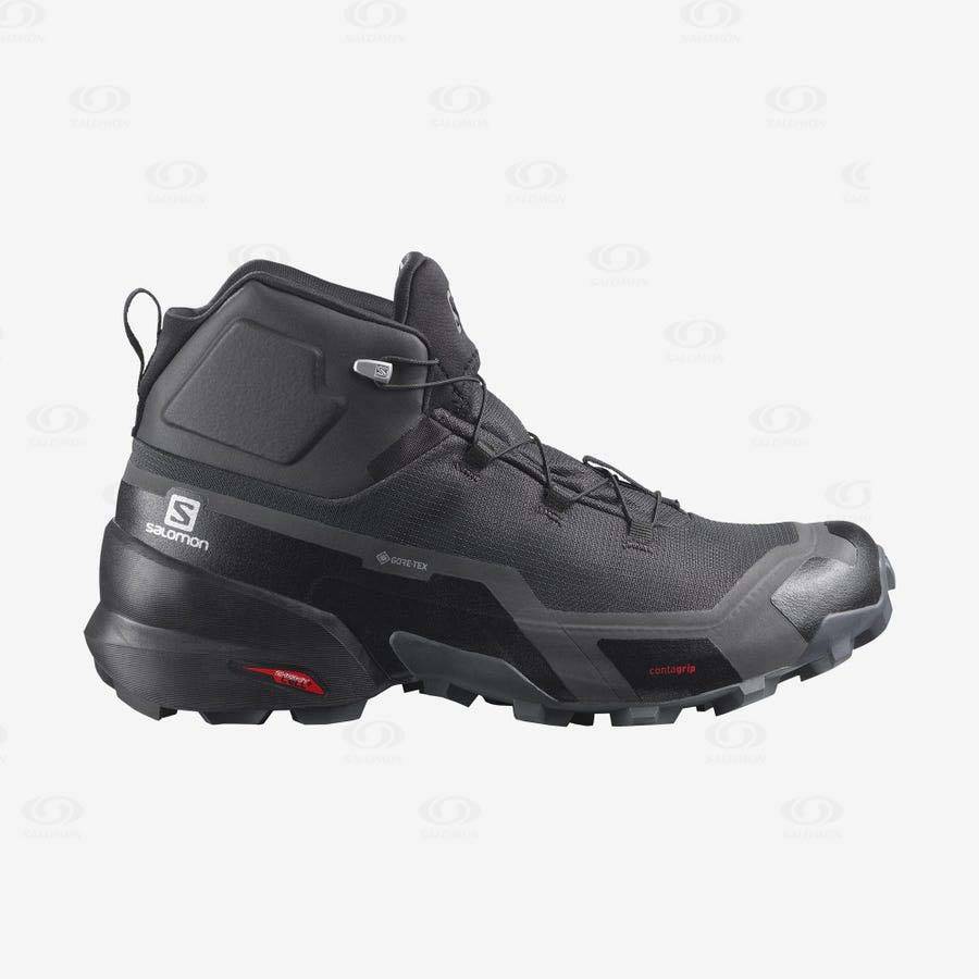 Salomon CROSS HIKE MID GORE-TEX Men\'s Waterproof Shoes Grey / Black | AU-A2536