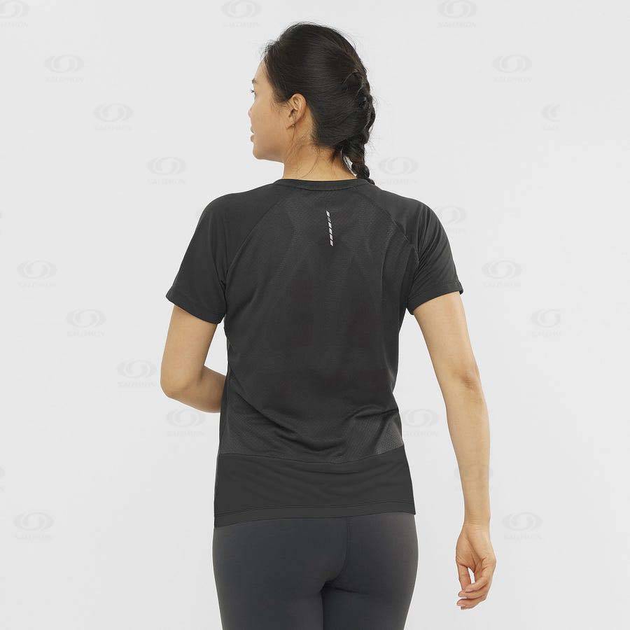 Salomon CROSS REBEL Women's T Shirts Black | AU-O1985