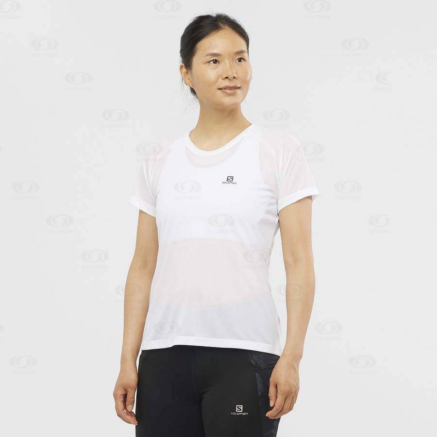 Salomon CROSS REBEL Women's T Shirts White | AU-S1583