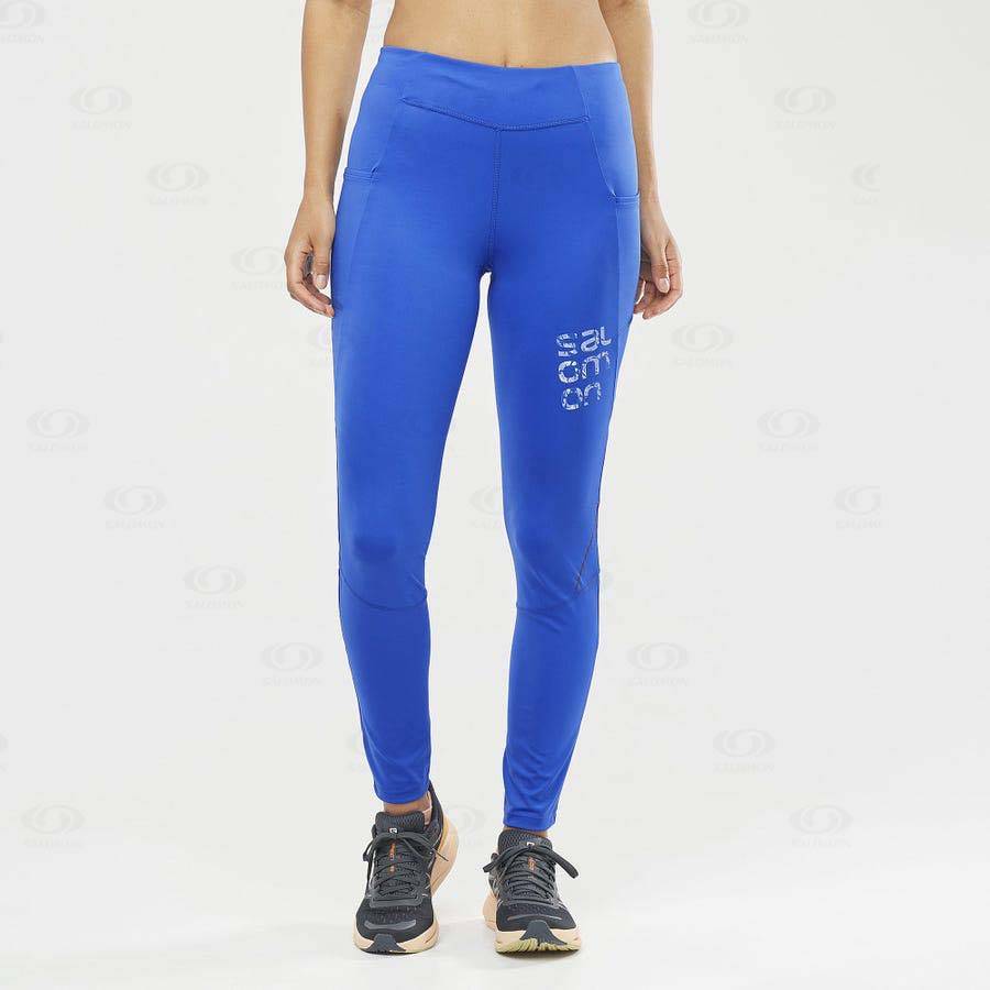 Salomon CROSS RUN 28'' Women's Running Tights Blue | AU-A1927