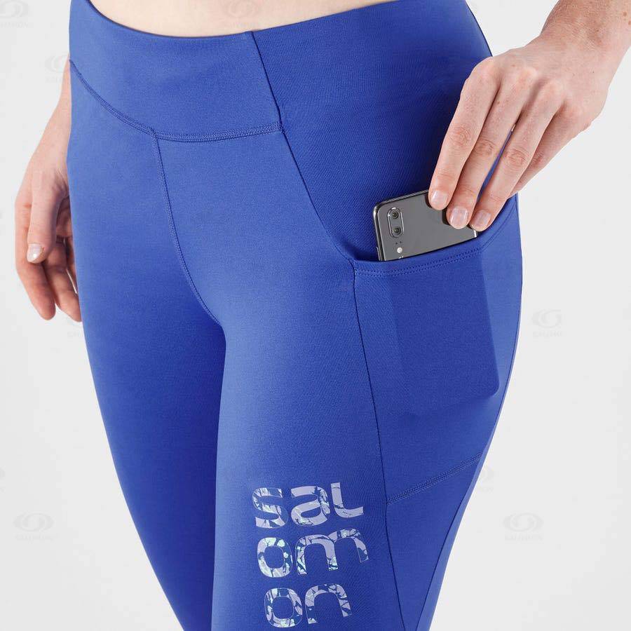 Salomon CROSS RUN 28'' Women's Running Tights Blue | AU-A1927