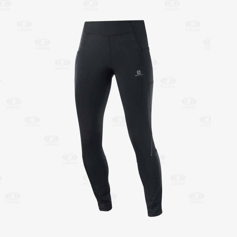 Salomon CROSS RUN 28\'\' Women\'s Running Tights Black | AU-M1832