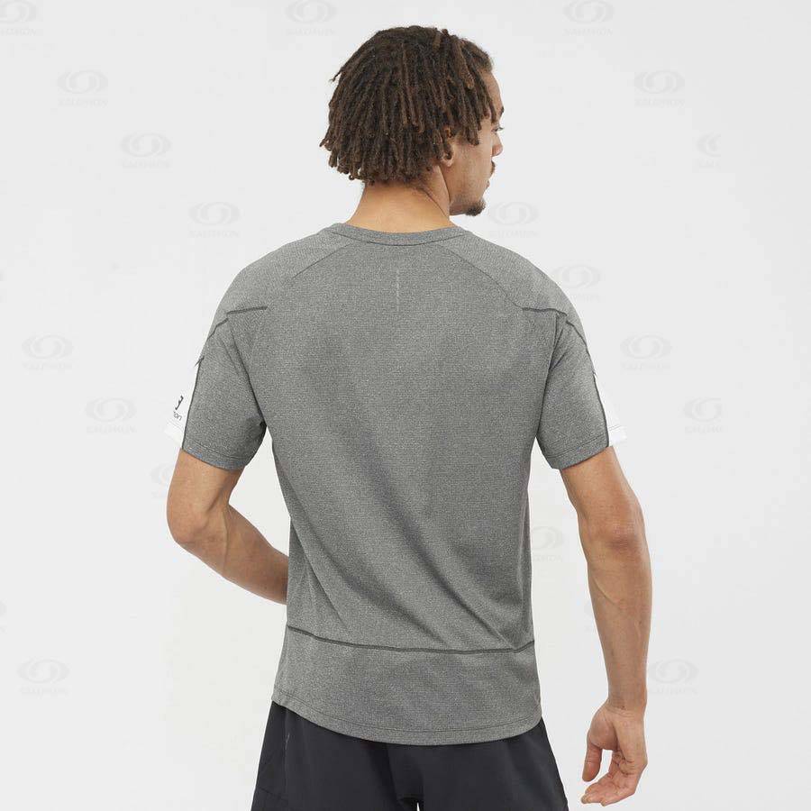 Salomon CROSS RUN GRAPHIC Men's T Shirts Grey | AU-A1906