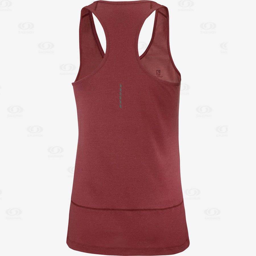 Salomon CROSS RUN GRAPHIC Women's T Shirts Red | AU-W1580