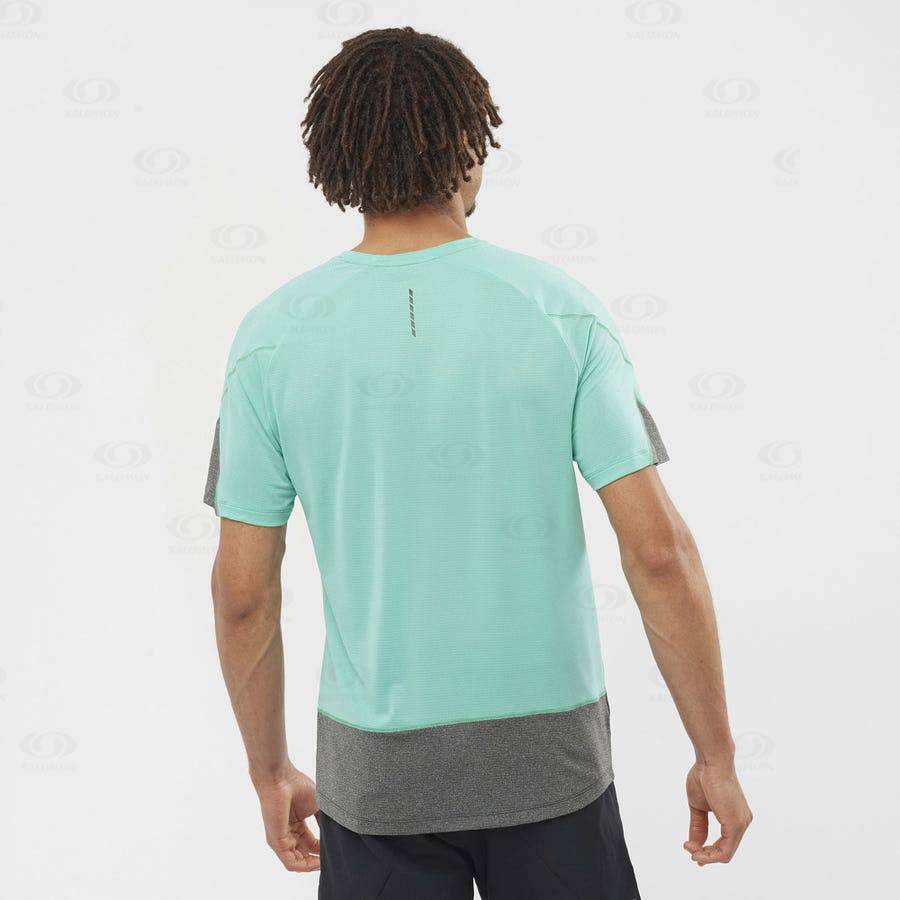 Salomon CROSS RUN Men's T Shirts Mint | AU-O1980