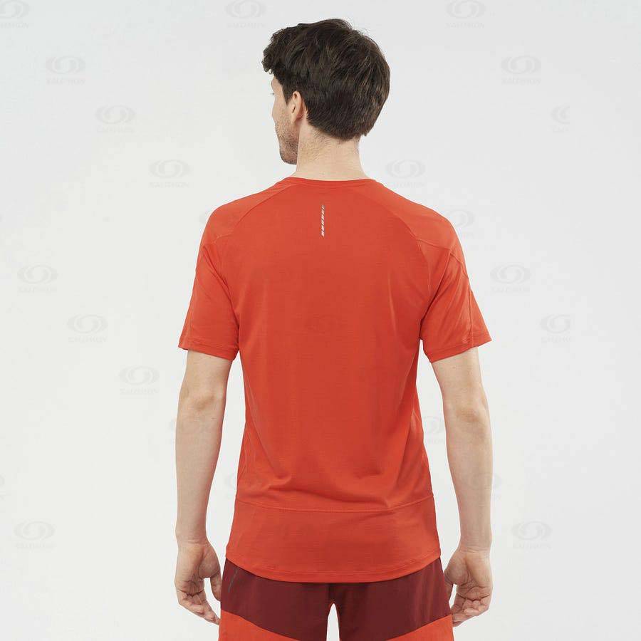 Salomon CROSS RUN Men's T Shirts Orange | AU-M1881