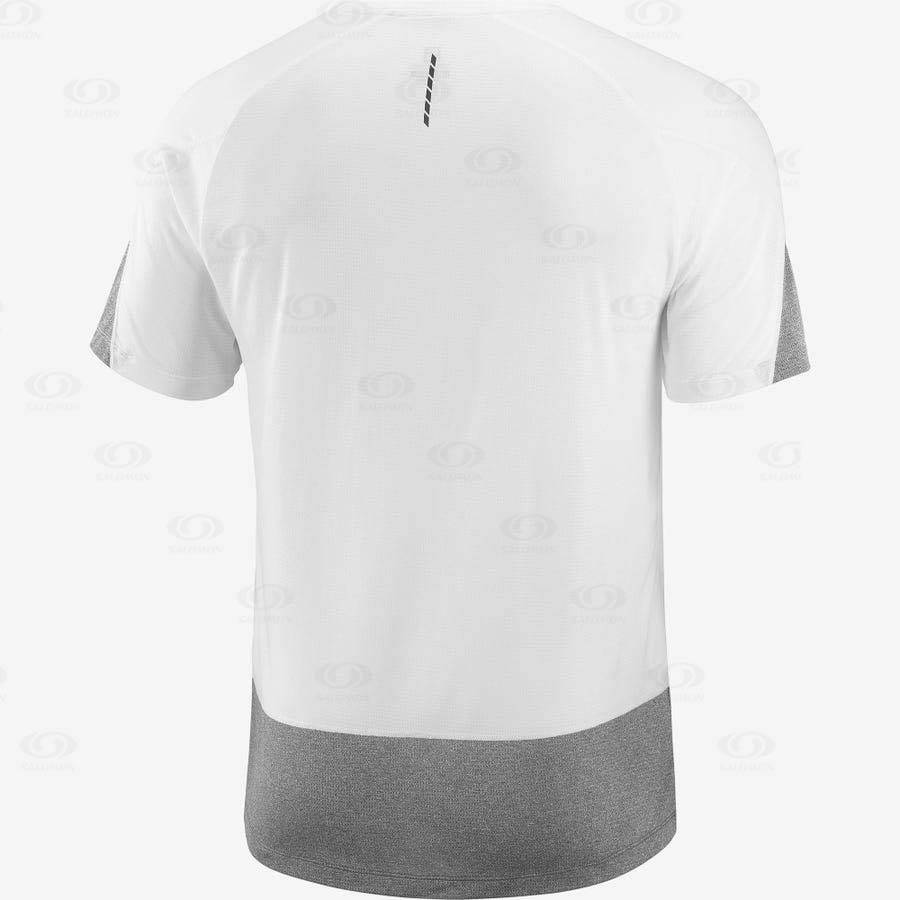 Salomon CROSS RUN Men's T Shirts White | AU-L2173