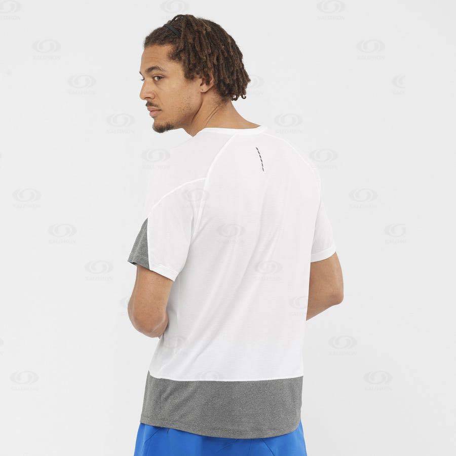 Salomon CROSS RUN Men's T Shirts White | AU-L2173