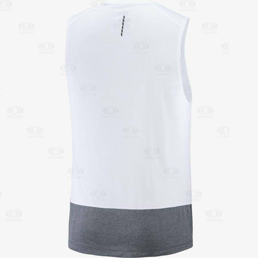 Salomon CROSS RUN Men's T Shirts White | AU-M2315