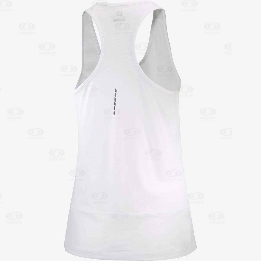 Salomon CROSS RUN Women's T Shirts White | AU-O2484