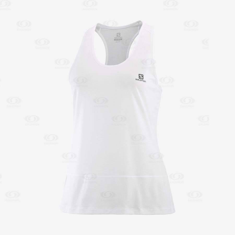 Salomon CROSS RUN Women\'s T Shirts White | AU-O2484