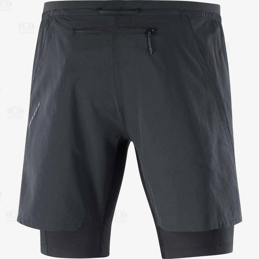 Salomon CROSS TWINSKIN Men's Shorts Black | AU-S1898