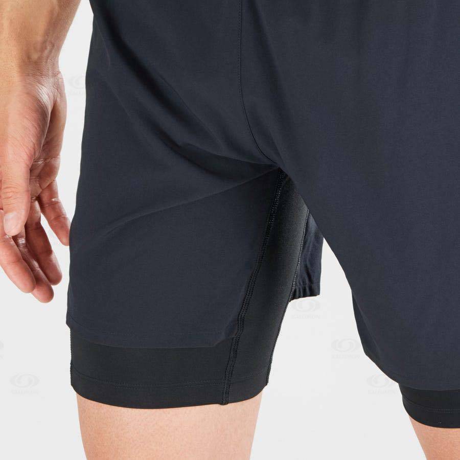 Salomon CROSS TWINSKIN Men's Shorts Black | AU-S1898