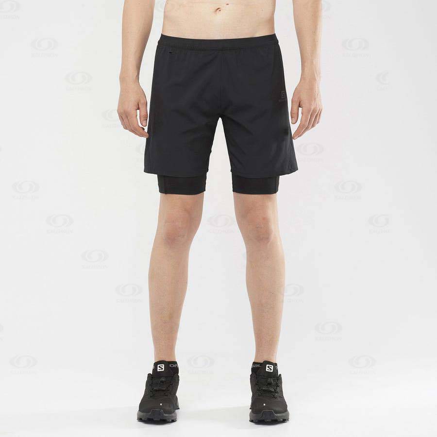 Salomon CROSS TWINSKIN Men's Shorts Black | AU-S1898