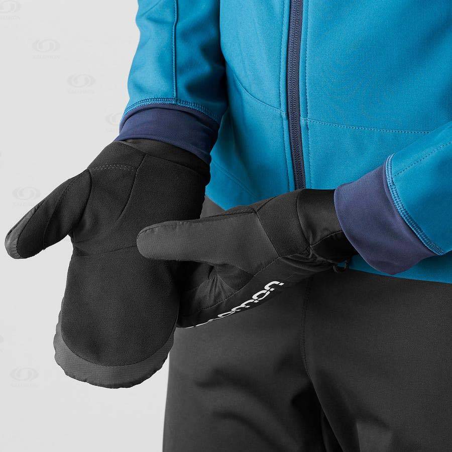 Salomon CROSS WINTER TRAINING Men's Gloves Black | AU-L1676