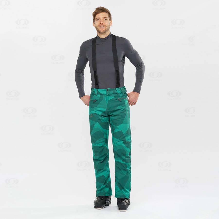 Salomon EDGE Men's Ski Pants Green | AU-O1047