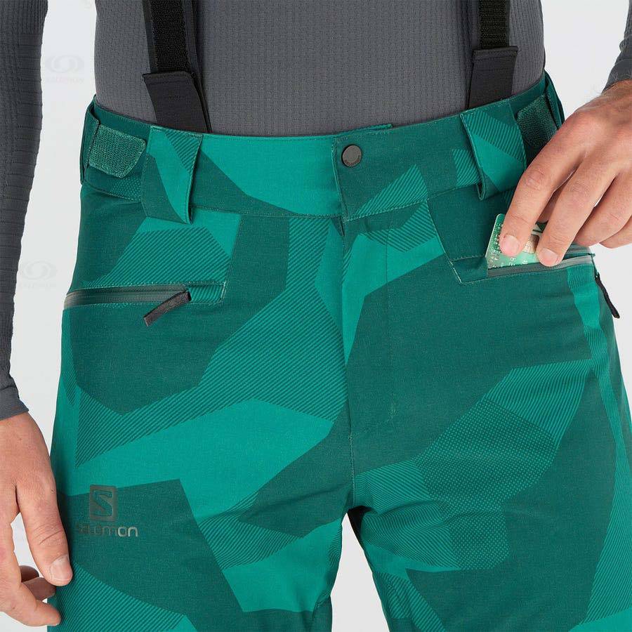 Salomon EDGE Men's Ski Pants Green | AU-O1047