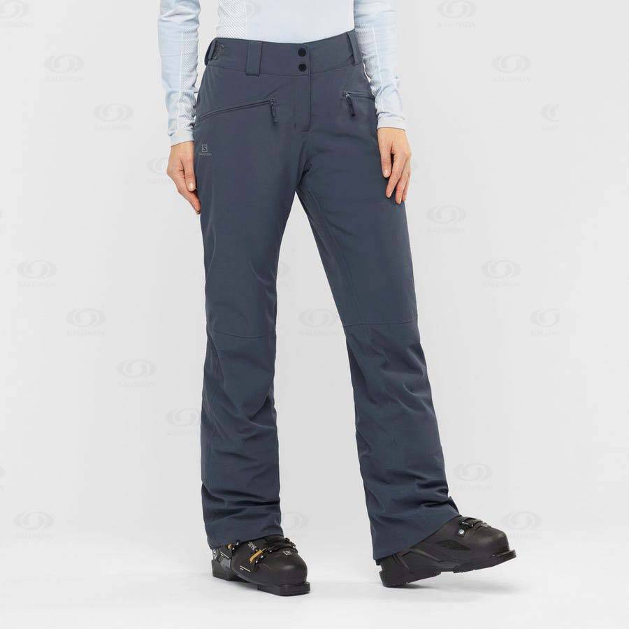 Salomon EDGE Women's Ski Pants Navy | AU-O1959