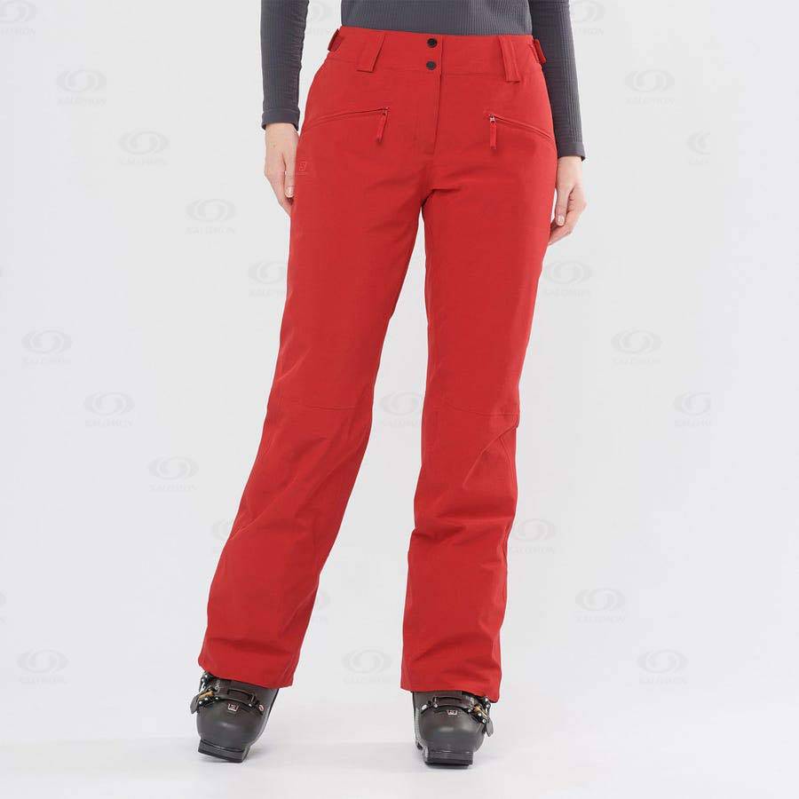 Salomon EDGE Women's Ski Pants Red | AU-O2106