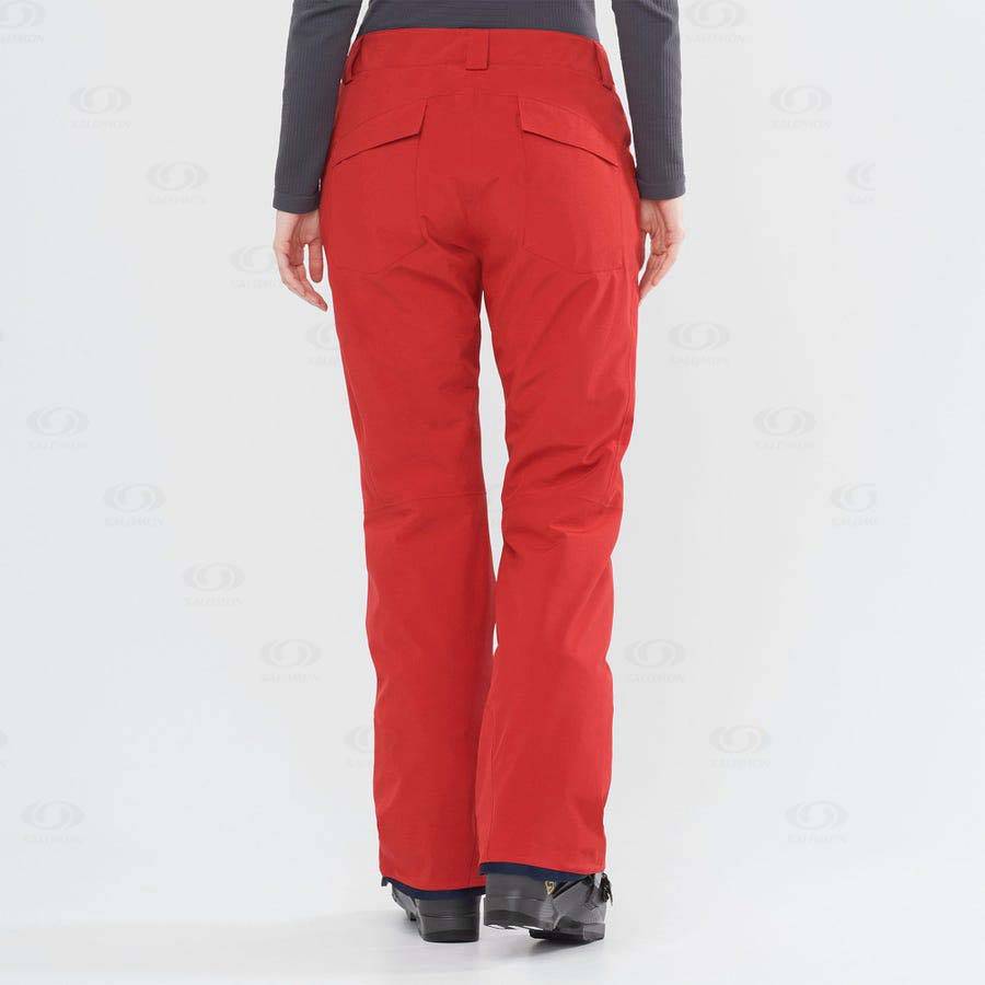 Salomon EDGE Women's Ski Pants Red | AU-O2106